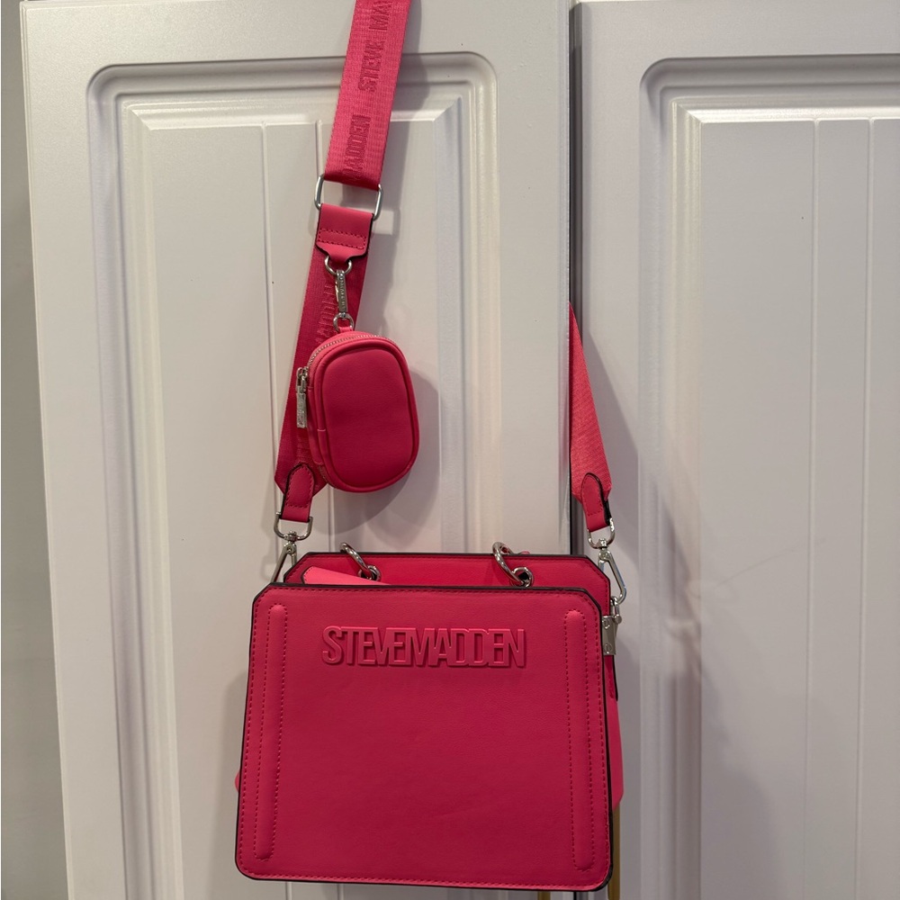 Steve Madden Fuchsia Crossbody Bag with Pouch